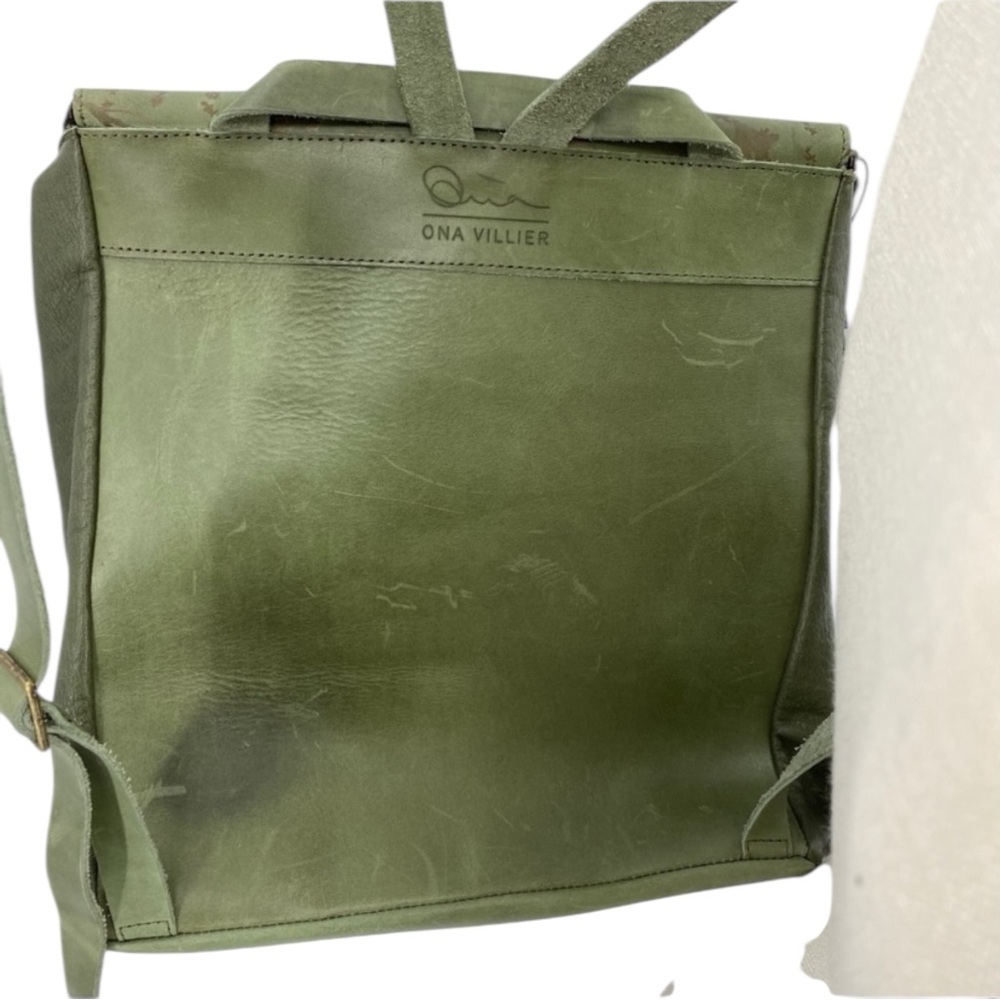 šONA VILLIERšOlive HANDCRAFTED Leather Backpack - Picture 7 of 15